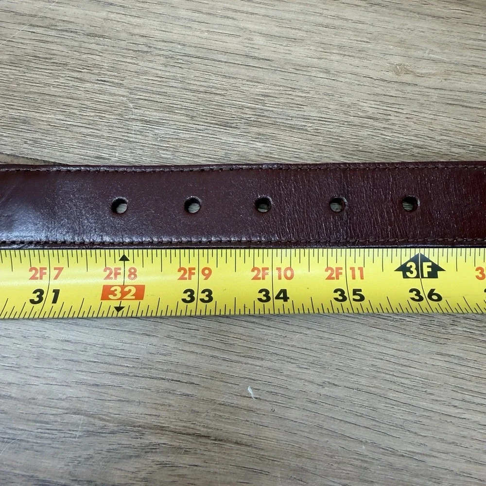 Vineyard Vines Canvas Leather Belt Mens 34 Pink Gray Brown Cowhide Buckle 1.5
